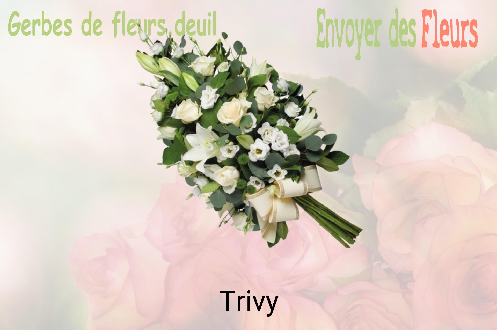 Gerbe de fleurs de deuil livrée à Trivy